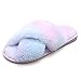 Drecage Chaussons Femmes Claquette Fourrure Pantoufles Femme Chaussons Hiver Chaud Peluche Antidérapantes pour Intérieur et Extérieur 01 blu 37/38 EU (Taille de l'étiquette38/39)