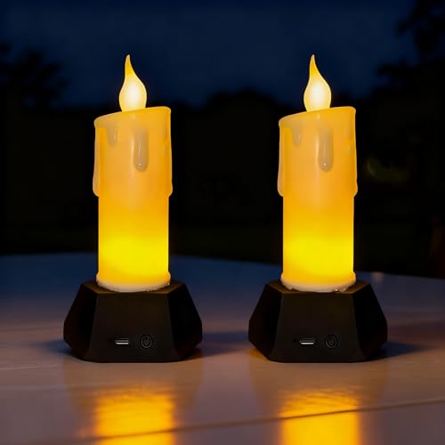 Bougies LED noires à piles Mengshen pour éviter coulures et risques de feu