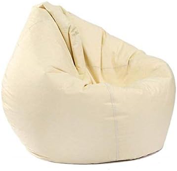 Classic Bean Bag Sofa Chairs Cover, Lazy Lounger Bean Bag Storage Chair Cover for Adults and Kids Indoor Outdoor for Home Garden Lounge Living Room (Cream)