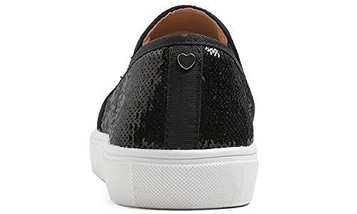 Image of FEVERSOLE Women's Fashion Sparkle Sequin Embellished Sneaker Party Holiday Casual Shoes