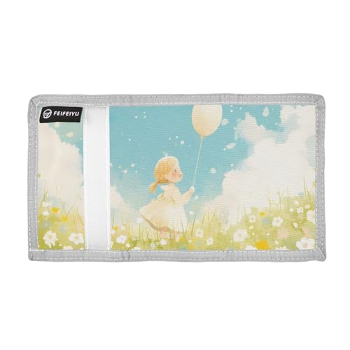 Dream Lawn Durable Nylon Fabric Wallet for Boys and Girls - Multi-Functional with 2 Clear Pockets, Zipper Coin Compartment, 3 Card Slots & Keyring2