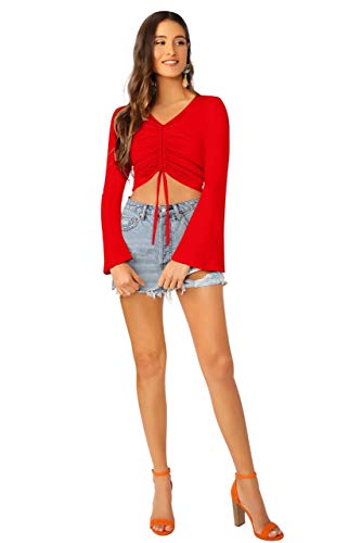 Image of AVINA Women Casual V-Neck Crop top