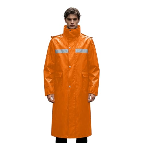 Chaqueta impermeable de camuflaje doble, chaqueta impermeable unisex larga, 03#_Rojo, M