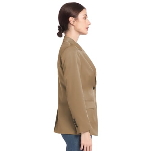 Garemcy Women's Business Casual Blazer Spring Fall Lapel Long Sleeve Open Front 2 Button Office Jacket Suit with Pockets3
