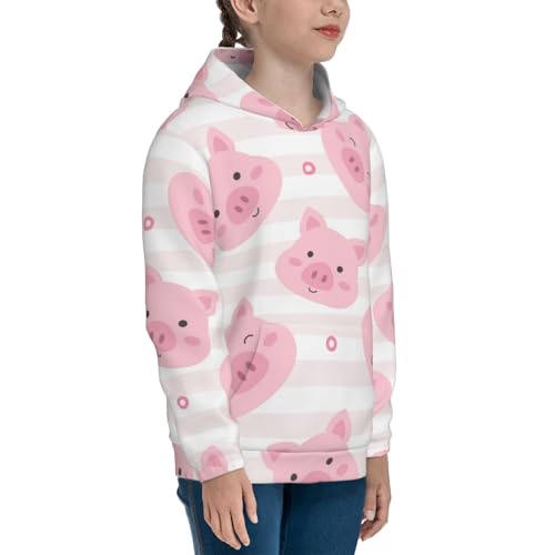 Cartoon Pig Kids Pullover Hoodies Boys Sweatshirts Girls Athletic Clothes with Pocket3