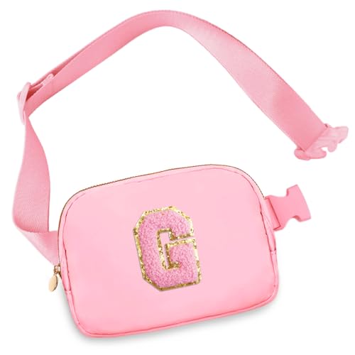 Image of Birthday Gifts for 6 7 8 9 10 11 12 13 15 18 Year Old Girls, Initial Letter Waist Fanny Packs Crossbody Bag Belt Bag Cute Trendy Preppy Stuff for Kids Teens Women (G, Pink)