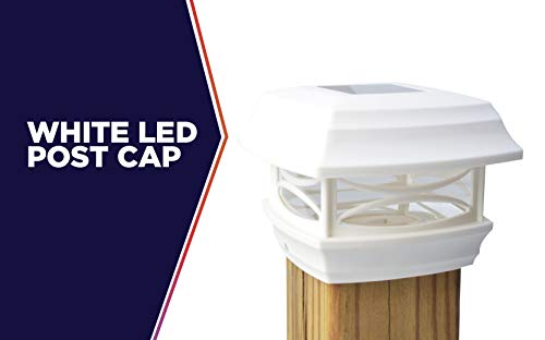 Moonrays 91254 Solar LED Post Cap Light, Fits Standard  4-inch x 4-inch  Wooden Posts, Plastic, WHITE - Thumbnail 5