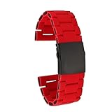 JVEIWAD Cinturino in silicone e acciaio inossidabile da 28 mm compatibile con cinturino Diesel DZ7396 DZ7370 DZ4289 DZ7070 DZ7395 uomo(Red black)