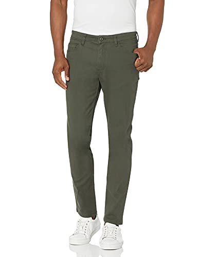 Amazon Essentials Pantalón Chino Elástico Cómodo con 5 Bolsillos de Ajuste Ceñido Hombre, Verde Oliva, 38W / 30L