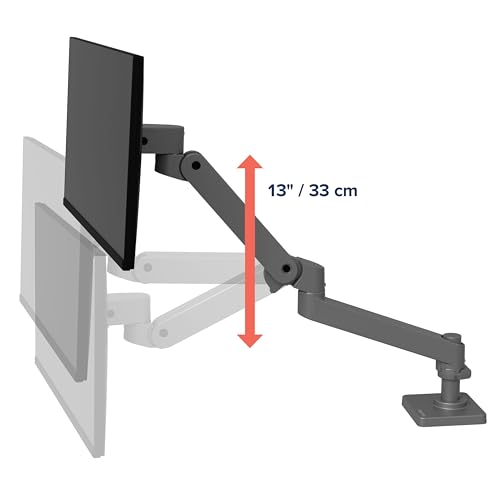 Image of Ergotron - Upgraded LX Pro Premium Monitor Arm, Single Monitor Desk Mount - fits Flat Curved Ultrawide Computer Monitors up to 34 Inches, 4 to 22 lbs, VESA 75x75mm or 100x100mm - Dark Grey