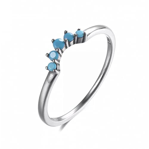 Bague géométrique en zircon bleu un anneau brillant qui ne ternit pas