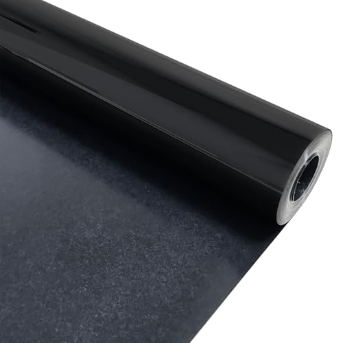Image of Black Heat Transfer Vinyl HTV Roll Matte PU 12 inch x 15 ft. | Easy to Cut, Weed & Transfer, Black Iron On Vinyl for Cricut, Silhouette Cameo & Other Craft Cutter Cutting Machine