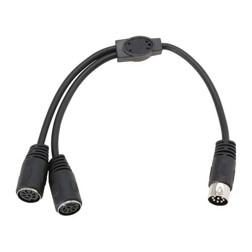 VGOL Cable de Conexión de Alimentación DIN 8 Pines Macho A 2 DIN 8 Pines Hembra Cable Adaptador en Forma de Y de 30 Cm para Transmisión de Señales de Audio Y Video