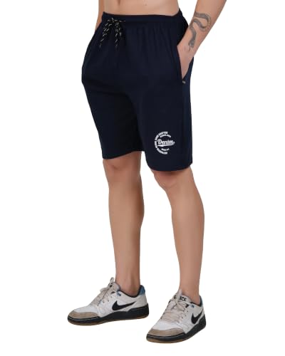 Image of LEELOUIS Men's Cotton Premium Shorts -2 Side Zipper Pockets | Idael for Gym,Travel for Daily Use