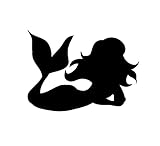 JS Artworks Mermaid Laying Down Vinyl Decal Sticker (Black)