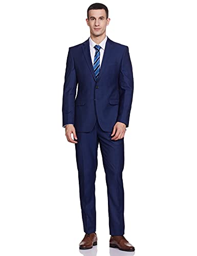 Image of Raymond Rayon Blend Men's Full Sleeve Contemporary FIT Dark Blue Formal Suit