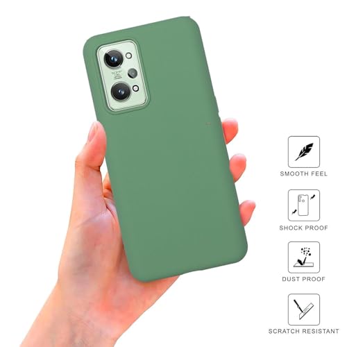 Image of SPRIG Compatible with Realme GT 2 Premium SilkTone (Liquid Silicone) Back Cover Drop Tested Shock Proof Mobile Case for Men, Women, Boys and Girls with Camera Protection (Mint Green)
