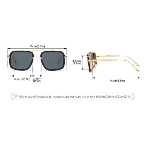 willochra Oversized Retro Square Pilot Sunglasses for Women Vintage Metal Frame Gradient Sun Glasses Trendy Mens Shades4