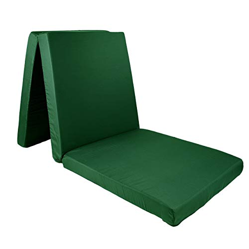 Colchón Plegable, Plegable, para Invitados, para emergencias, 190 x 60 x 7 cm, Color Verde