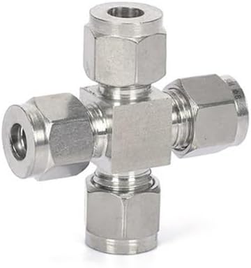 1PC 304 Stainless Steel Double Ferrule Straight Cross Fitting 16mm Tube Hex 4-way Equal diameter cross joint