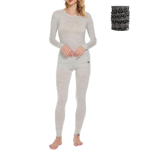 MERINNOVATION Merino Wool Base Layer Set for Women 100% Merino