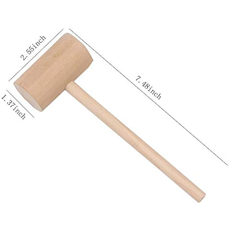 GP 16Pcs Wooden Crab Mallets، German Style، 7.75 Straight Head، Wood Color، 0.46kg