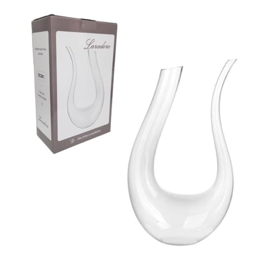 Laradore, Decanter de Cristal em U - Decantador para Vinho Tinto