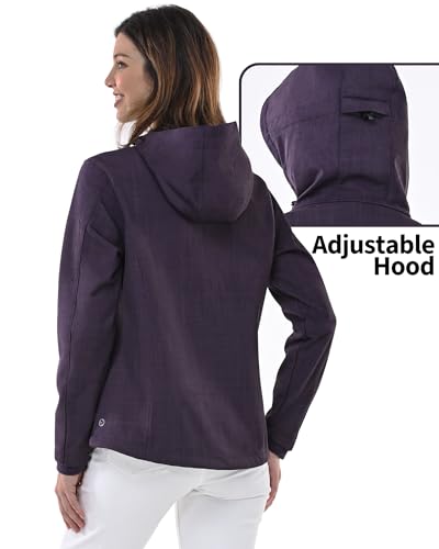 Outdoor Ventures Women'S Softshell Jacket With Hood Fleece Lined Warm Lightweight Waterproof Insulated Windbreaker thumb #1