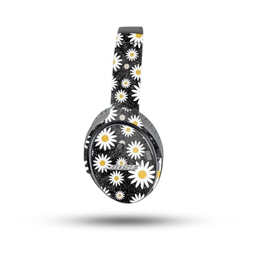 Image of MightySkins Glossy Glitter Skin Compatible with Bose QuietComfort 35 II Headphones - Daisies | Protective, Durable High-Gloss Glitter Finish | Easy to Apply, Remove, and Change Styles
