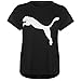 PUMA Camiseta deportiva urbana de manga corta para mujer, cuello redondo, negro/blanco, talla 6 (XXS)
