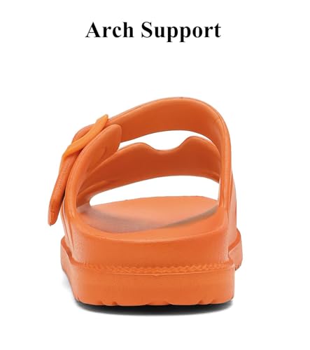 Image of Haifago Women's Flat Sandals with Arch Support, Summer Beach Slip on Slides Comfort Lightweight H-Strap Sandal Adjustable Buckle