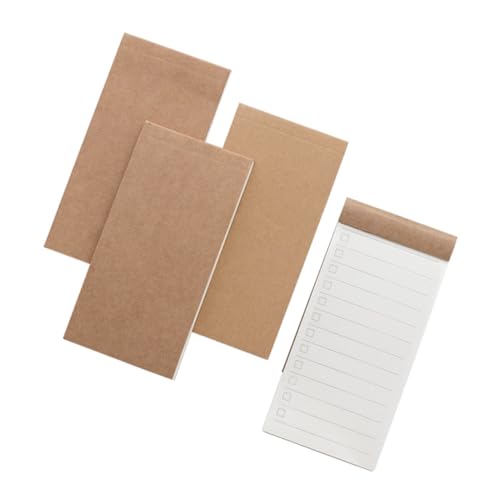 TIDTALEO 4個 ポータブル種メモパッド 罫線 方眼 空 やることリスト付き 携帯便利な牛皮紙便箋 事務 学校用スケジュール管理メモ