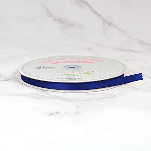 Creative Ideas Psf0308-370 Solid Satin Ribbon, 3/8" By 100 Yd, Navy Blue #TOP2
