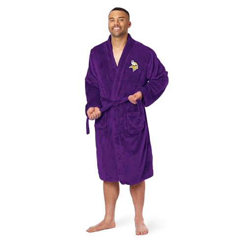 NFL Adult Unisex Silk Touch Bathrobe, Officially Licensed Loungewear, Soft Plush Polyester2