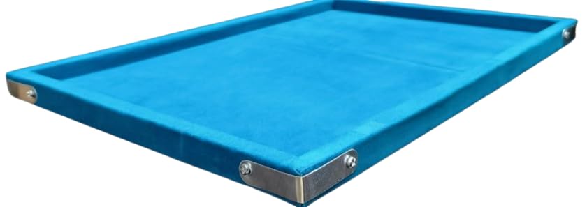 Image of Velvet Jewellery Display & Beading Tray | 12 x 9 Inch Organizer Tray for Necklaces, Bracelets, Cosmetics & Craft Storage | Soft Velvet Finish, Durable & Multipurpose (Pack of 1) (Sky Blue)