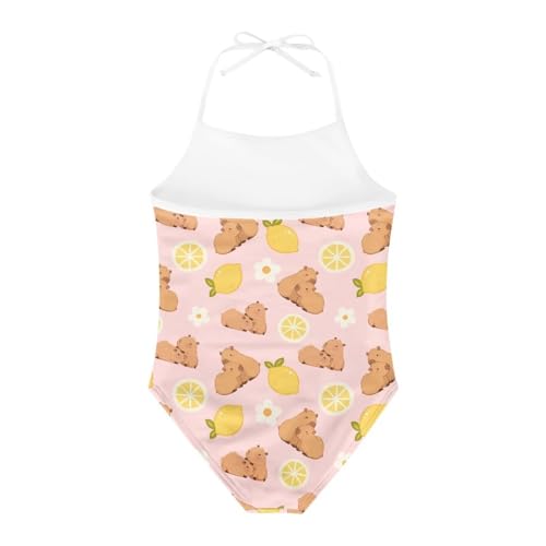 Image of Girls One Piece Swimsuit Summer Quick Dry Beach Sport Bathing Suit Halter Strap 1-10 Little Kids Toddler Swimwear