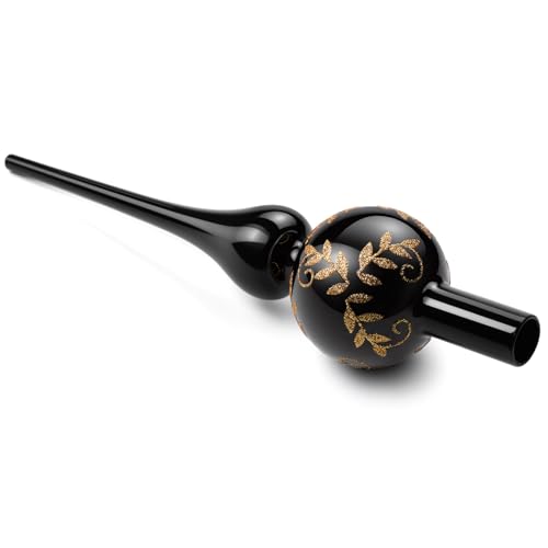 Christbaumspitze Glas Schwarz, Weihnachtsbaumspitze, UNOLIGA 26cm...