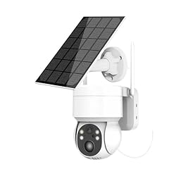 Cámaras de seguridad inalámbricas para exteriores ...: Cámara PTZ Solar Inalámbrica HD de 4MP - Resolución Full HD de 4MP / Energía Solar / Batería de Recarga / Detección de Movimiento PIR / IP66 a Prueba de Agua Con energía solar, 180 días de espera ultralarga: baterías incorporadas, el panel solar pued...