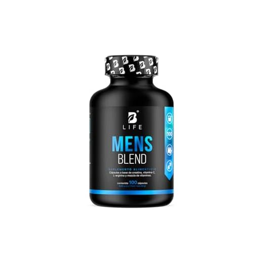 Vitaminas para Hombre, Multivitamínico de 90 cápsulas. Ingredientes naturales: Vitaminas y Minerales con Creatina, Arginina y BCAAs. Mens Blend B Life.