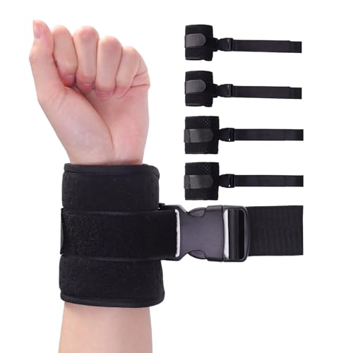 ENLUNTRA Medical Restraint Band,Ankle and Wrist Restraints for Seniors with Dementia,Bed Restraint with Adjustable Buckle for Queen Size Bed(4 Pcs)