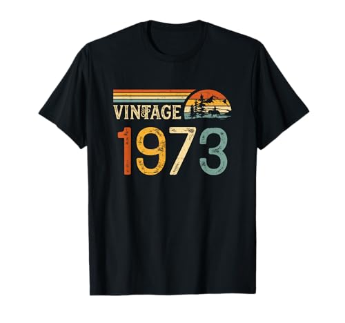 Vintage 1973 49 Años Cumpleaños Hombre Mujer Nacido En 1973 Camiseta
