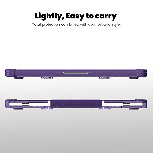 Funda MacBook Air M2 A2681 que evita arañazos carcasa robusta morada con soporte 6