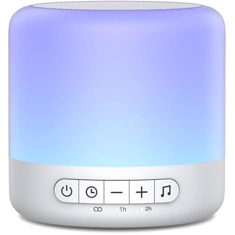Easysleep White Noise Sound Machine with 30 Soothing Sounds 12 Night Light 32 Volume 3 Timers Portable Sleep Aid Machine for Office Noise Canceling Nursery Travel Lullaby & Rain Sound for Baby, Adults Cover