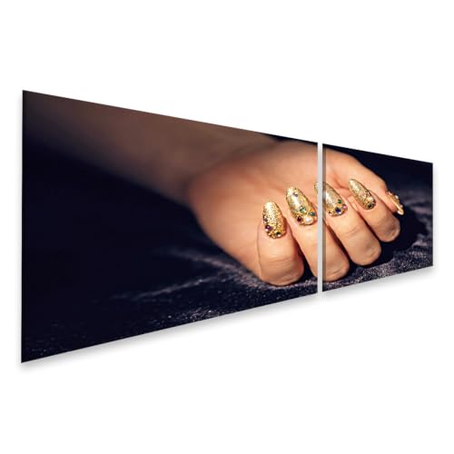 Image sur toile manucure dorée luxueuse islandburner pour salon glamour