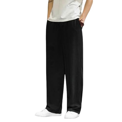 Pantalon en coton et lin style chinois lin de qualité supérieure pour homme