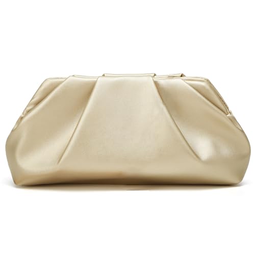 Image of Clutch Purse for Women, Vegan Leather Evening Bag, Soft Pleated PU Small Purses for Formal Wedding, Dressy Party