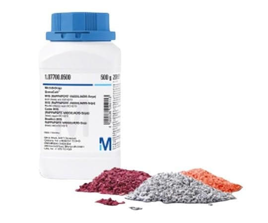 Merck Yeast Extract Agar Medium powder in a container.