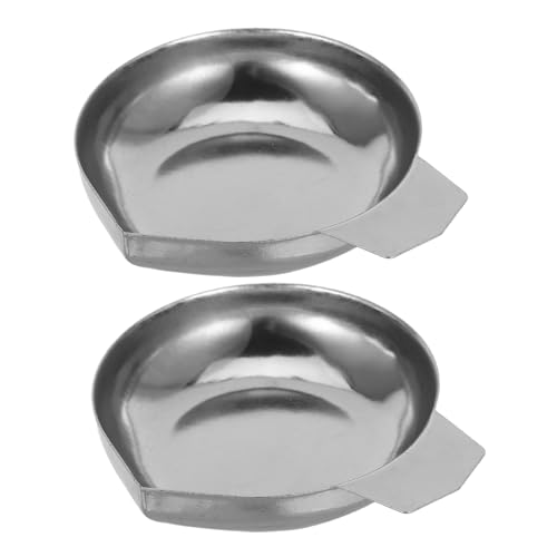 TOYANDONA 2 Piezas Bandejas de Acero Inoxidable para Báscula Digital de Mini Bandejas de Pesaje para Cocina y Hogar Accesorios Duraderos para de