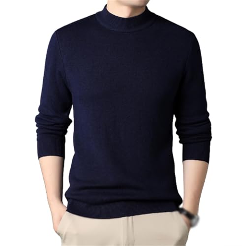 Men's Solid Color Half Turtleneck Sweater, Casual Long Sleeve Pullover Sweater, Men's Basic Slim Fit Sweater