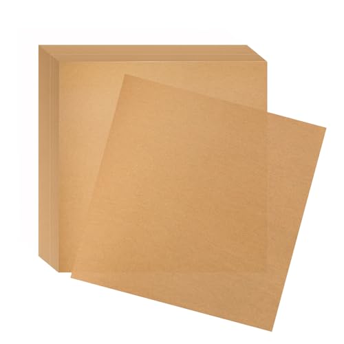 Trouskaig 100Pcs 8X8 Inch Unbleached Parchment Paper Sheets For Baking, Squares Precut Brown Non-Stick Baking Parchment Hamburger Patty Paper Liners For Oven, Bread Pan, Cakes Pans, Air Fryer Liners